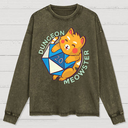 Dungeon Meow Washed Long Sleeve Tee