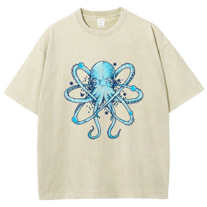 Atomic Octopus Vintage Distressed T-shirt