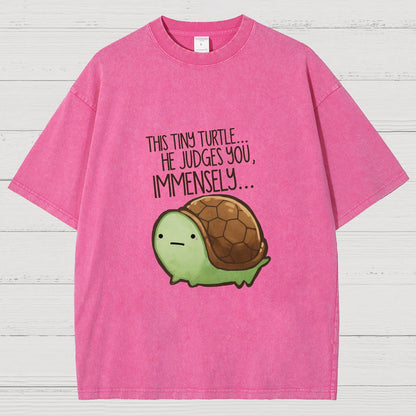 This turtle.. he judges you. Essential Vintage Distressed T-shirt
