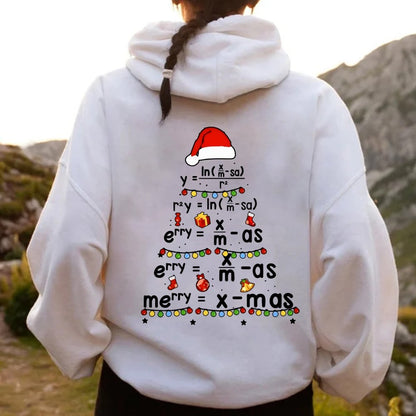 Christmas Math Printed Back Unisex Cotton Hoodie