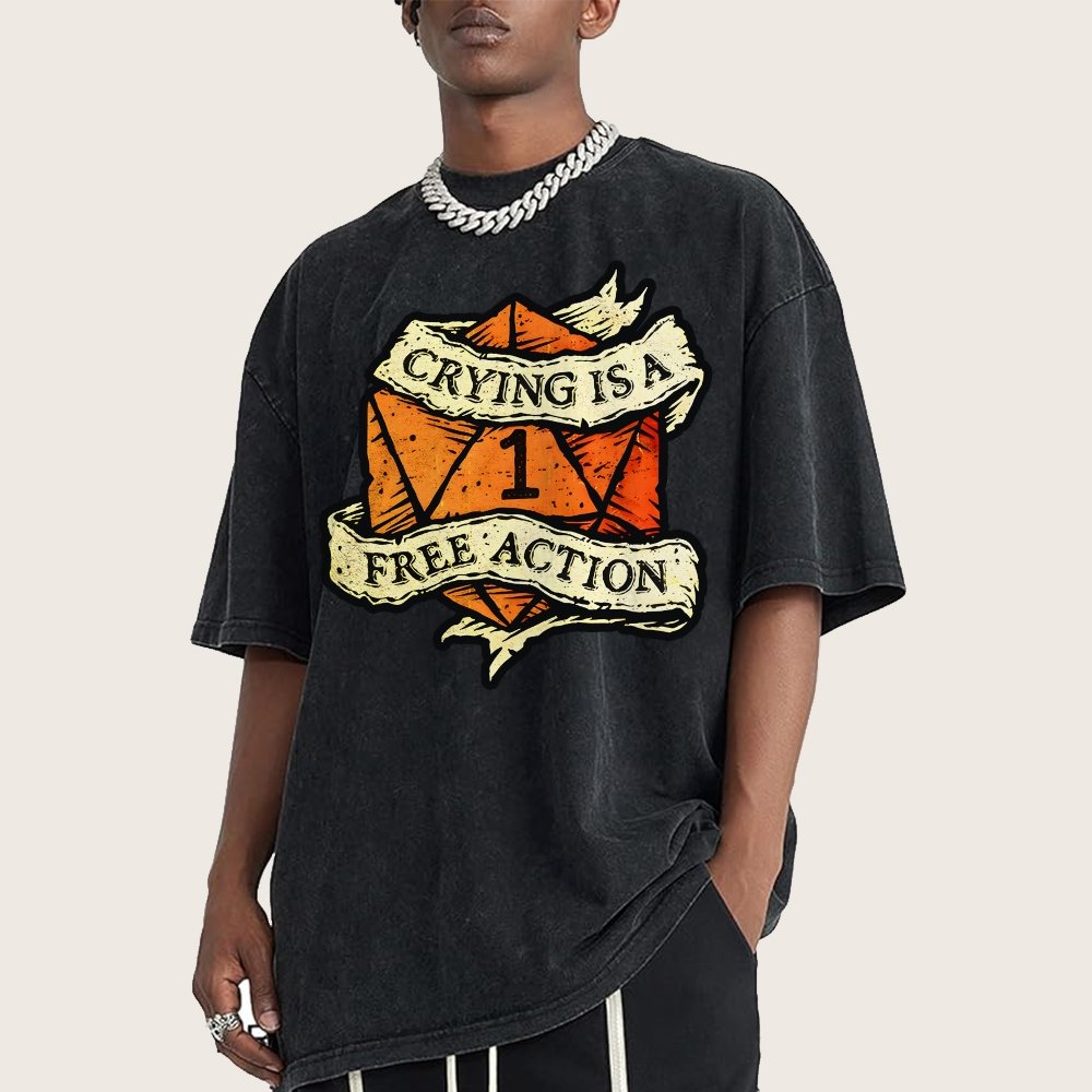 Crying is a free action Vintage Distressed T-shirt