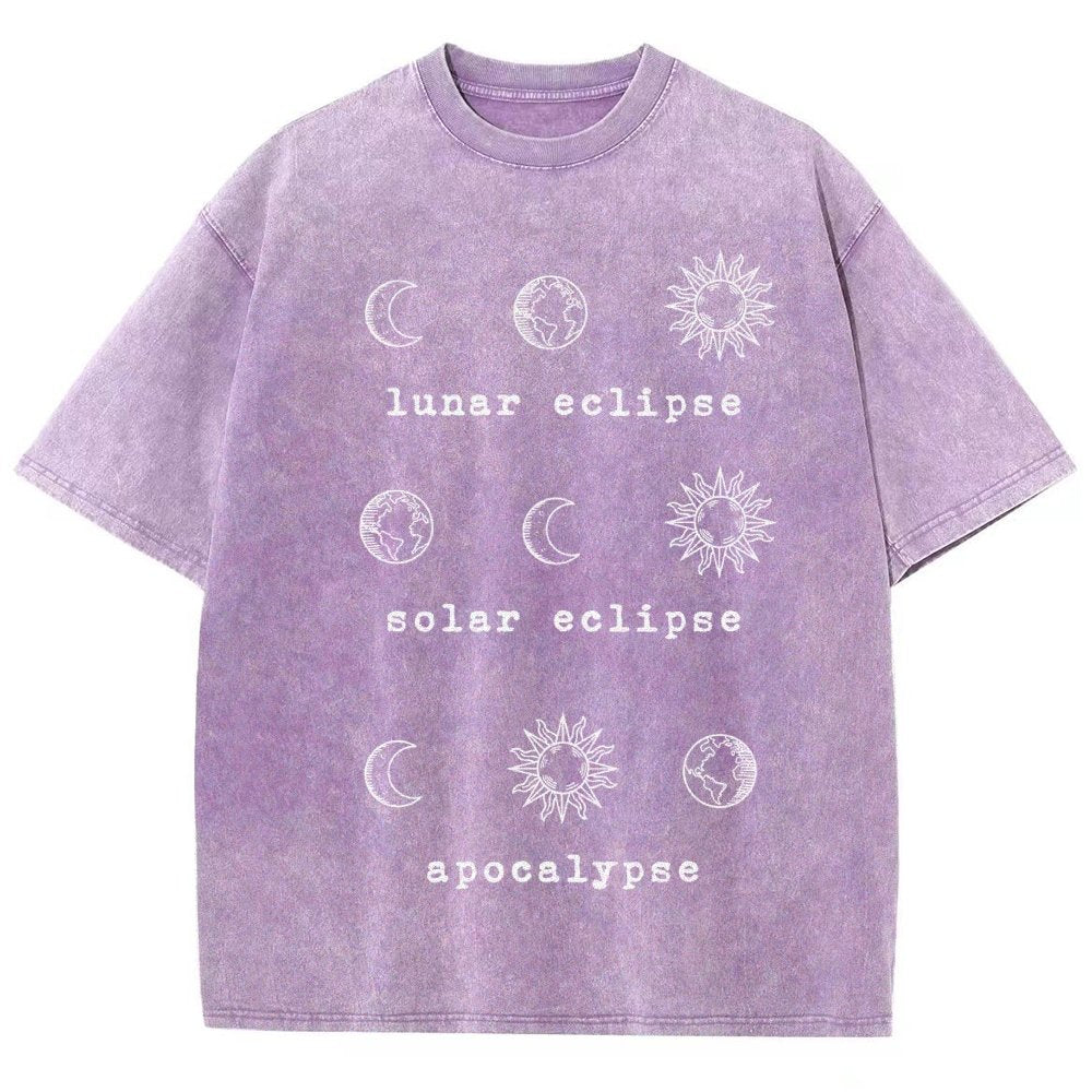 Lunar Eclipse Solar Eclipse Apocalypse Vintage Distressed T-shirt