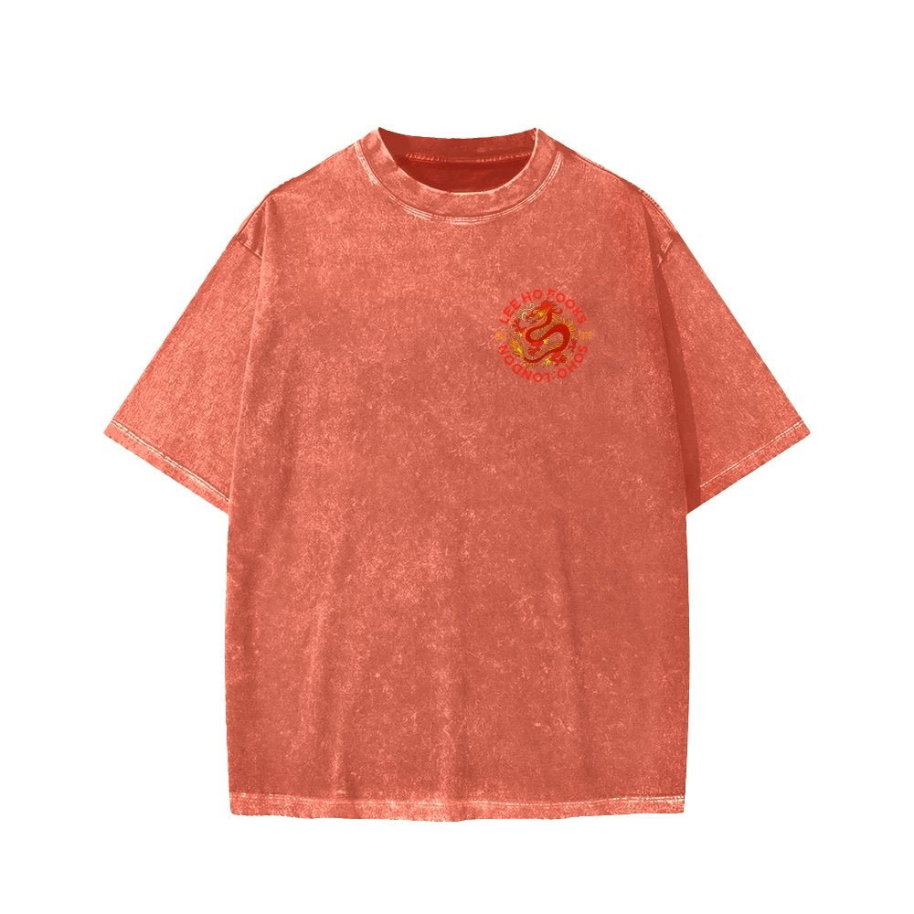 Lee Ho Fooks Front And Back Printing Washed T-shirt