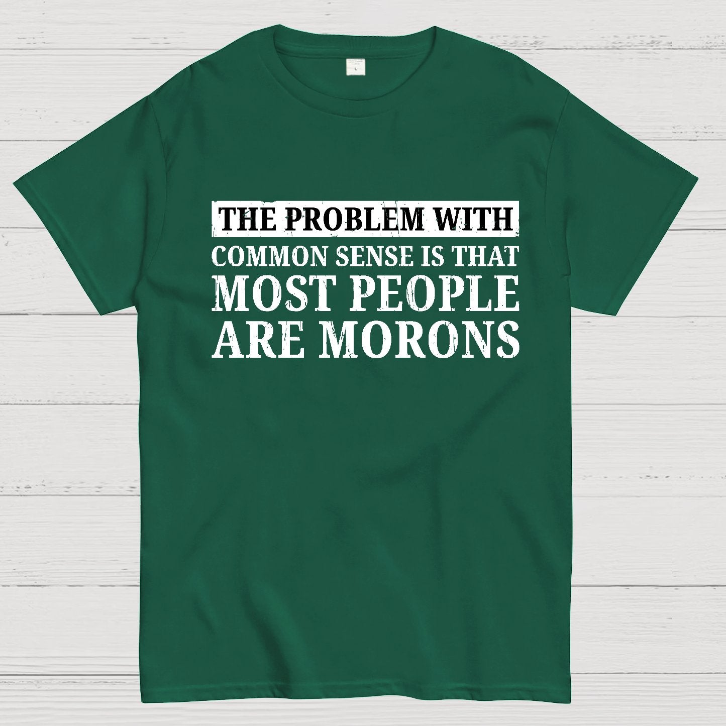 The Problem With Common Sense Patch Geek T-Shirt