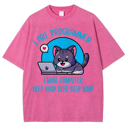 I Are Programmer I Make Computer Beep Vintage Distressed T-shirt