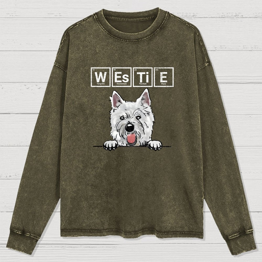 Periodic Table of Dogs  Dog Lover  Funny Science Washed Long Sleeve Tee