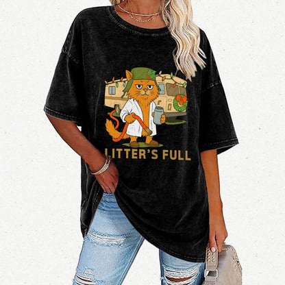 Christmas Shitters Full Cat Vintage Distressed T-shirt