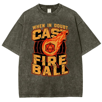 RPG Cast Fireball Quote Vintage Distressed T-shirt
