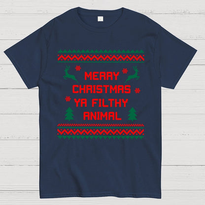 Merry Christmas Ya Filthy Animal  funny Geek T-Shirt