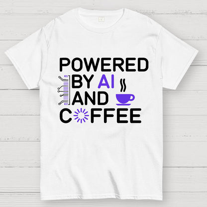Powered By AI And Coffee Geek T-Shirt