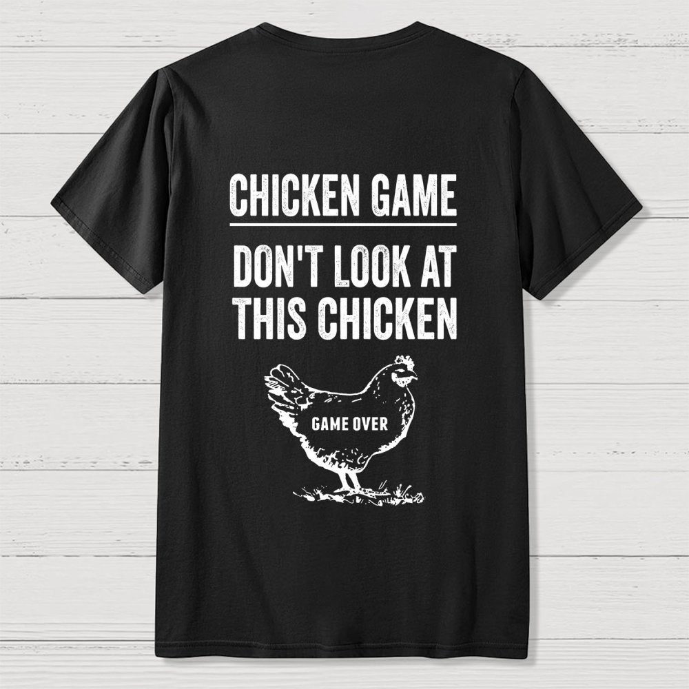 Chicken Game Nerd  Back Printing Geek T-Shirt