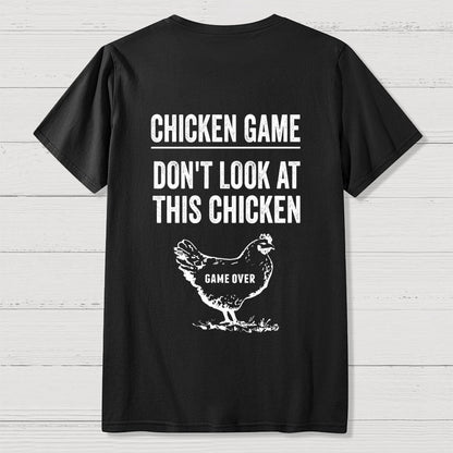Chicken Game Nerd  Back Printing Geek T-Shirt