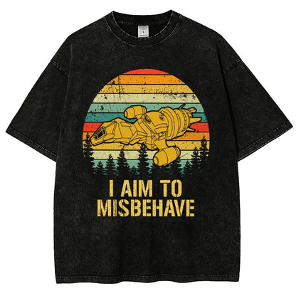 I Aim To Misbehave Vintage Distressed T-shirt