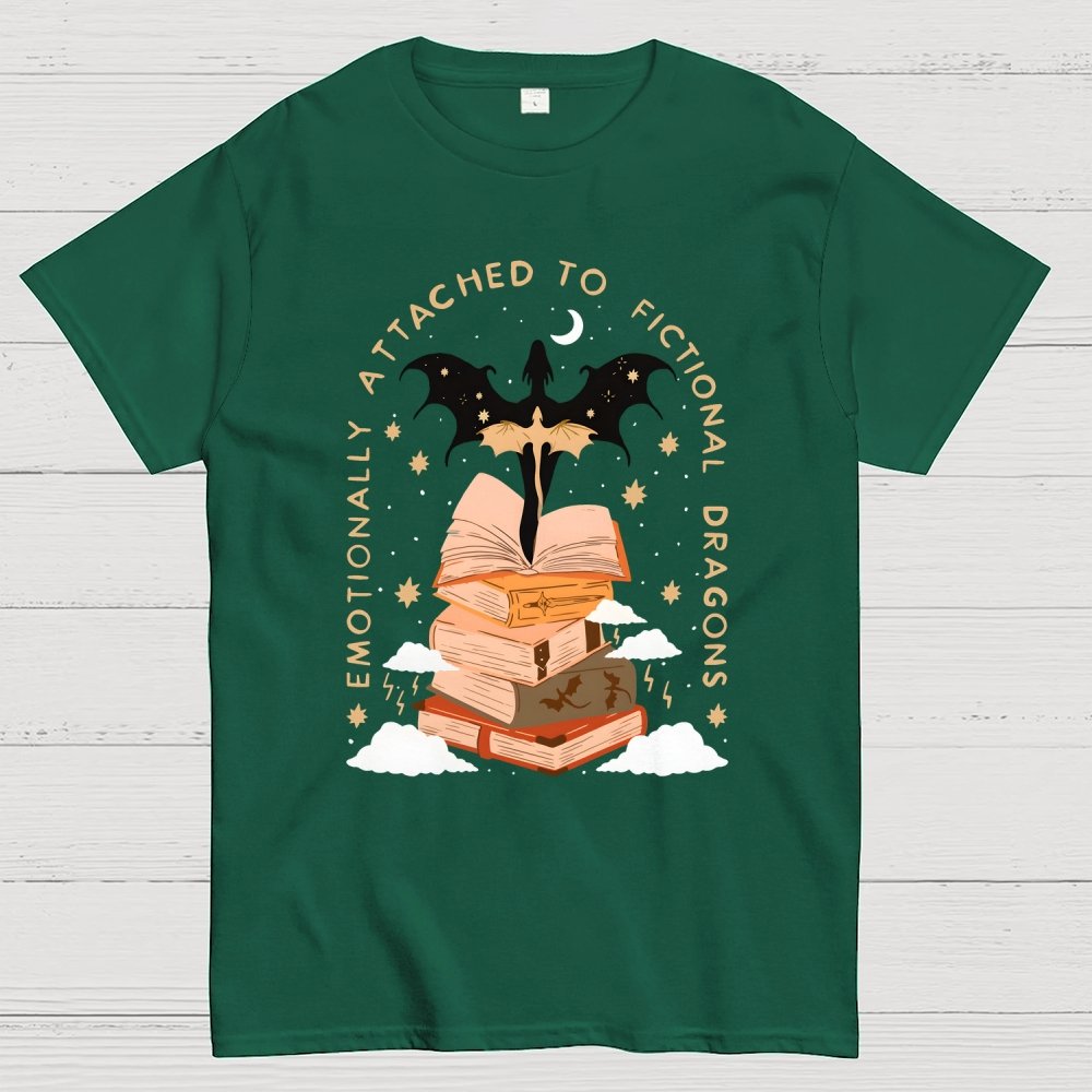 Emotionally Attached to Fictional Dragons Bookish Geek T-Shirt