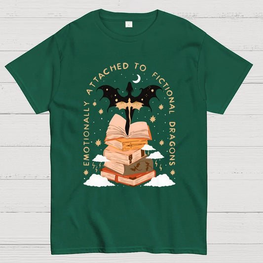 Emotionally Attached to Fictional Dragons Bookish Geek T-Shirt