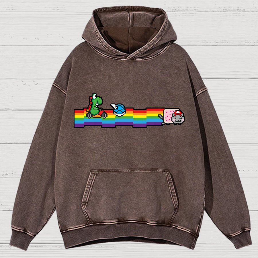 Rainbow Kart Vintage Distressed Hoodie