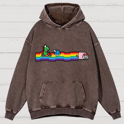 Rainbow Kart Vintage Distressed Hoodie