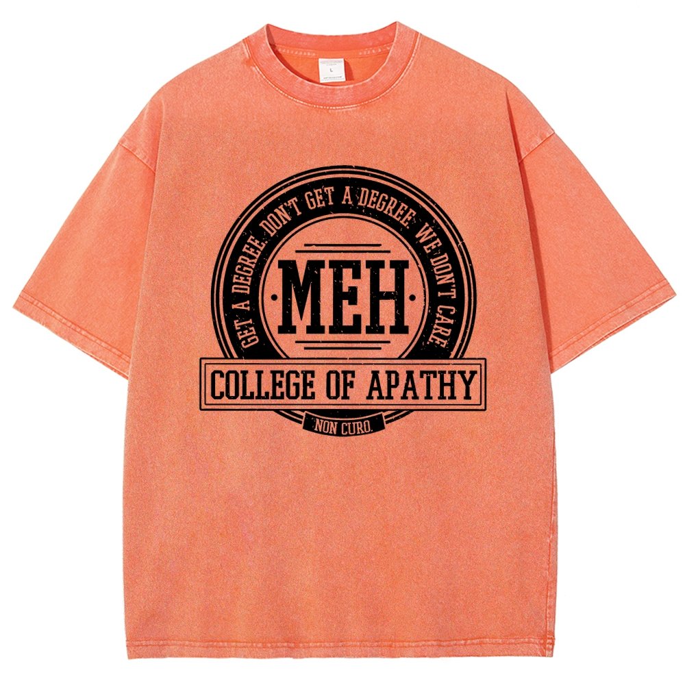 College of Apathy Vintage Distressed T-shirt