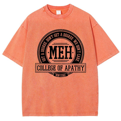 College of Apathy Vintage Distressed T-shirt
