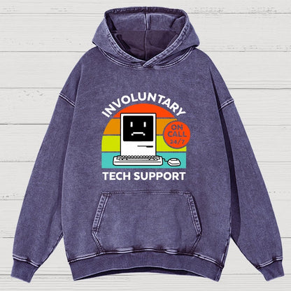 Overthinking Mode ON! Involuntary Tech Support Vintage Distressed Hoodie