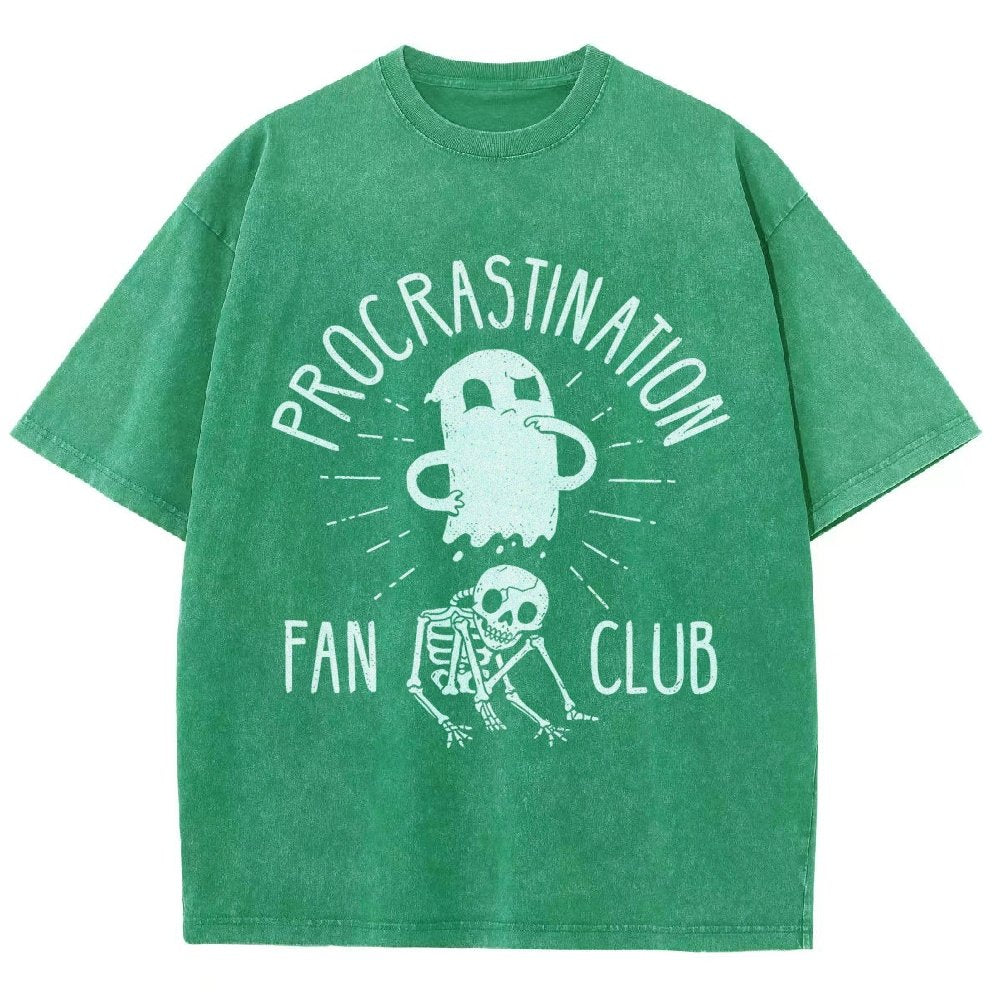 Procrastination Fan Club Vintage Distressed T-shirt