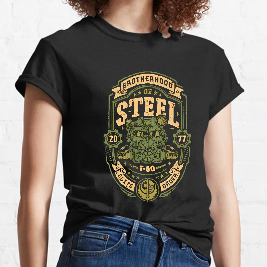 Knight of Steel T-60 distressed.png Geeky T-Shirt