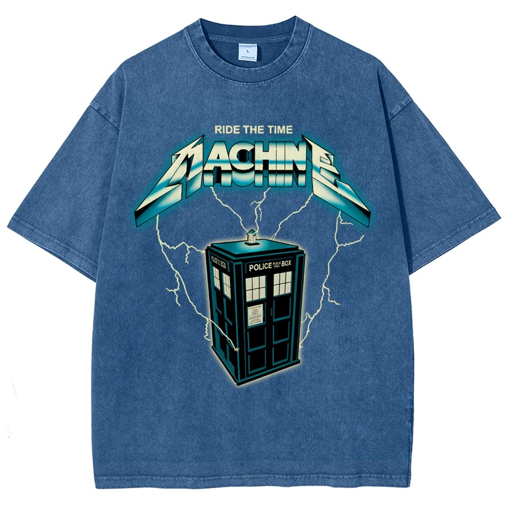 Ride the Time Machine Vintage Distressed T-shirt