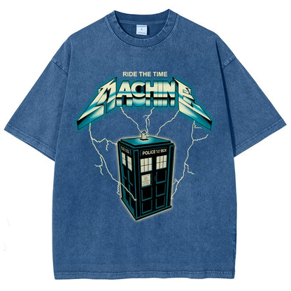 Ride the Time Machine Vintage Distressed T-shirt
