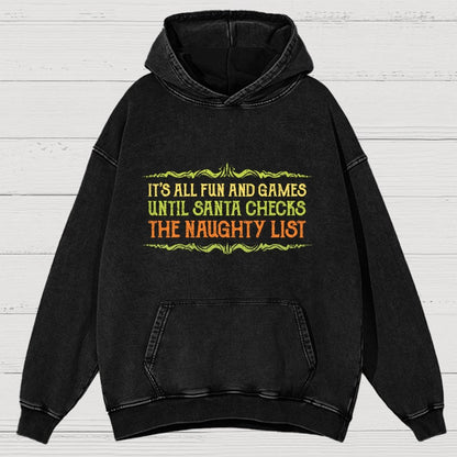 The Naughty List Vintage Distressed Hoodie