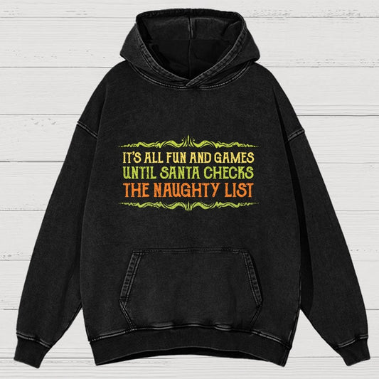 The Naughty List Vintage Distressed Hoodie
