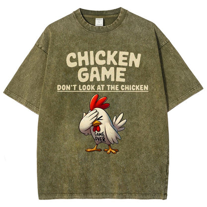 Chicken Game Don't Look At The Chicken Funny Vintage Distressed T-shirt