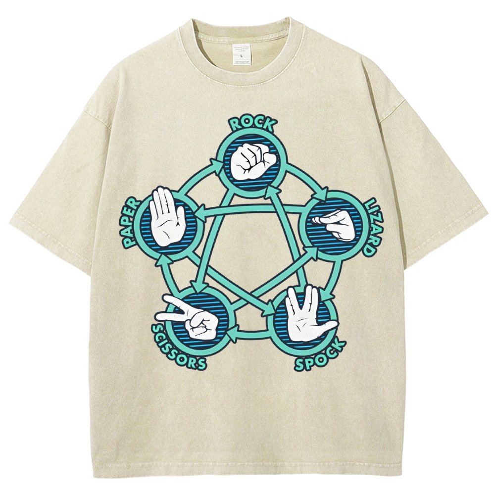 Rock Paper Scissors Lizard Spock Vintage Distressed T-shirt