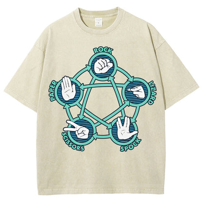 Rock Paper Scissors Lizard Spock Vintage Distressed T-shirt
