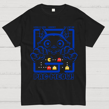 Vintage Game Cat Attack Pac Meow Geek T-Shirt