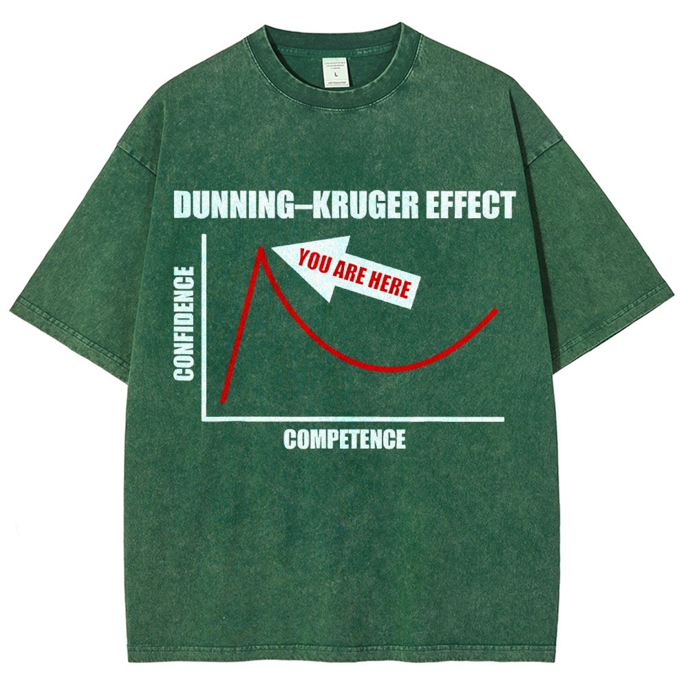 Dunning–Kruger Effect Cognitive Bias Funny You Are Here Vintage Distressed T-shirt