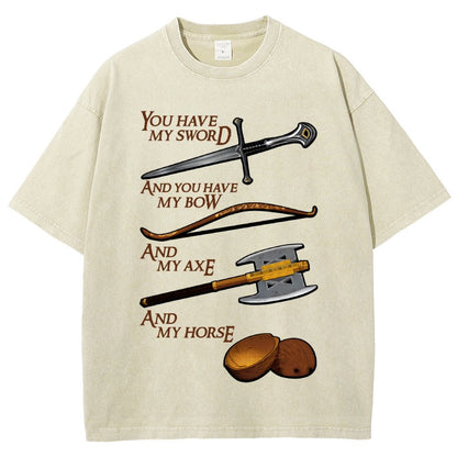 Holy Ring-You Have My Blade And You Have My Arrow And My Hammer And My Steed. Vintage Distressed T-shirt