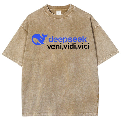 Deepseek R1 Graphic Vintage Distressed T-shirt