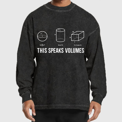 This Speaks Volumes Geometry Washed Long Sleeve Tee