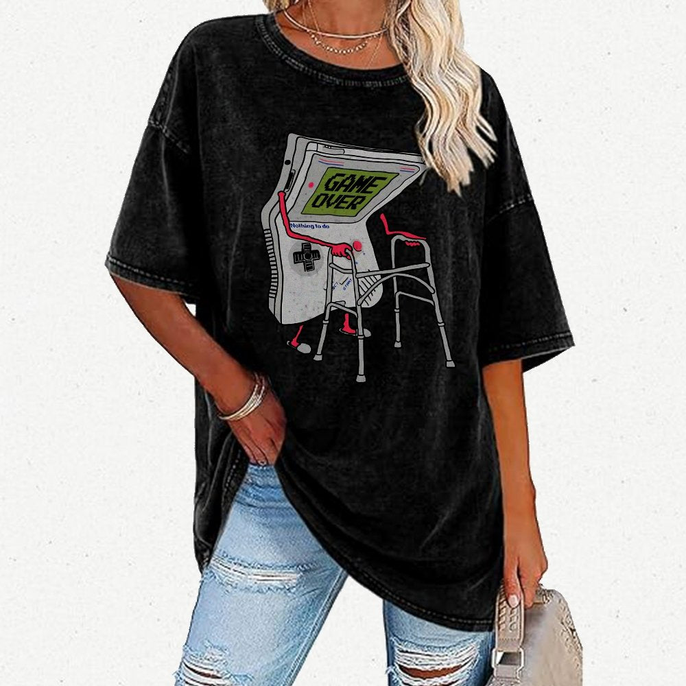 Super Mens Gamer Vintage Distressed T-shirt