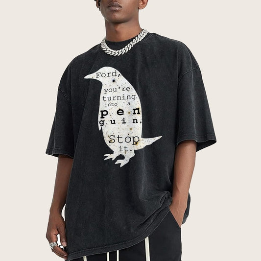 Ford, you’re turning into a penguin. Stop it Vintage Distressed T-shirt