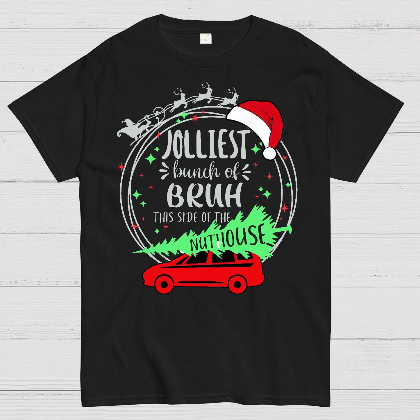 Jolliest Bunch of Bruh Christmas Geek T-Shirt