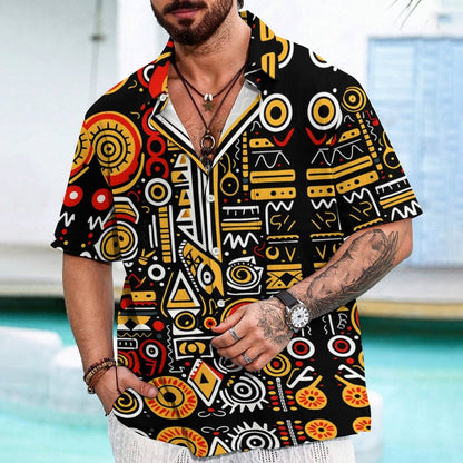 Retro Graffiti Art Print Geek Hawaiian Shirt