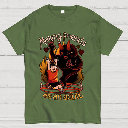 Making New Friends Satanic Ritual Geek T-Shirt