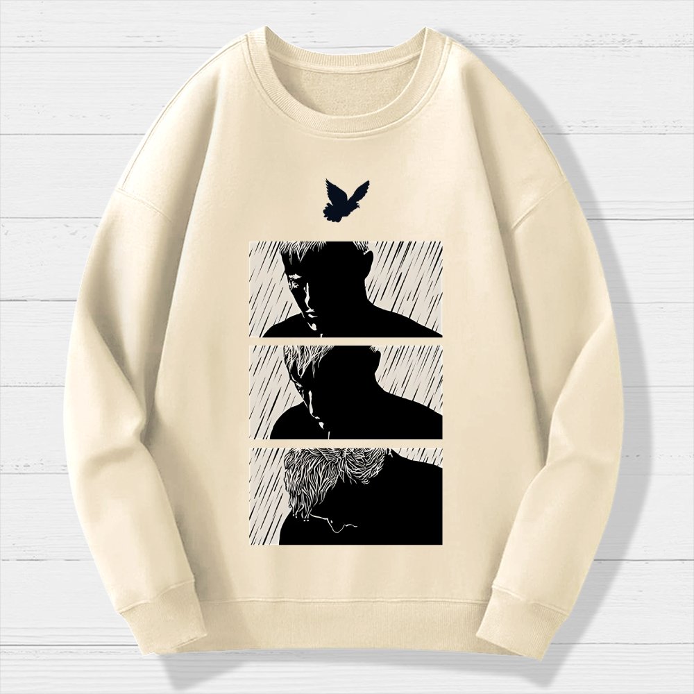 Ending White Geek Cotton Sweatshirt