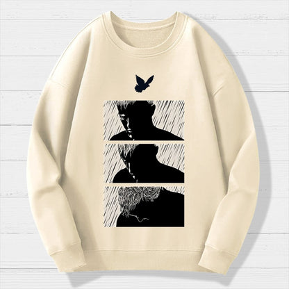 Ending White Geek Cotton Sweatshirt