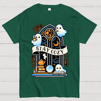 Stay cozy cute ghosts Unisex Geek T-Shirt