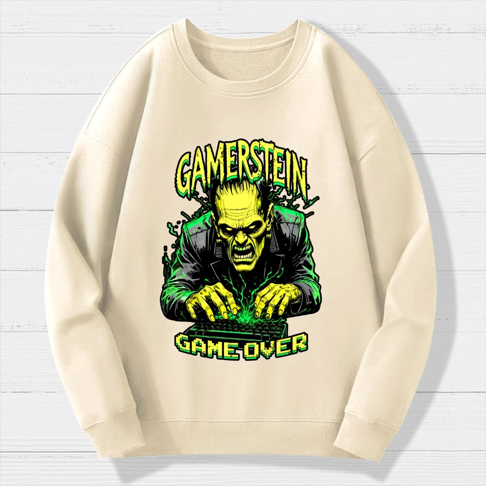 Gamerstein Game Over Funny Halloween Geek Cotton Sweatshirt