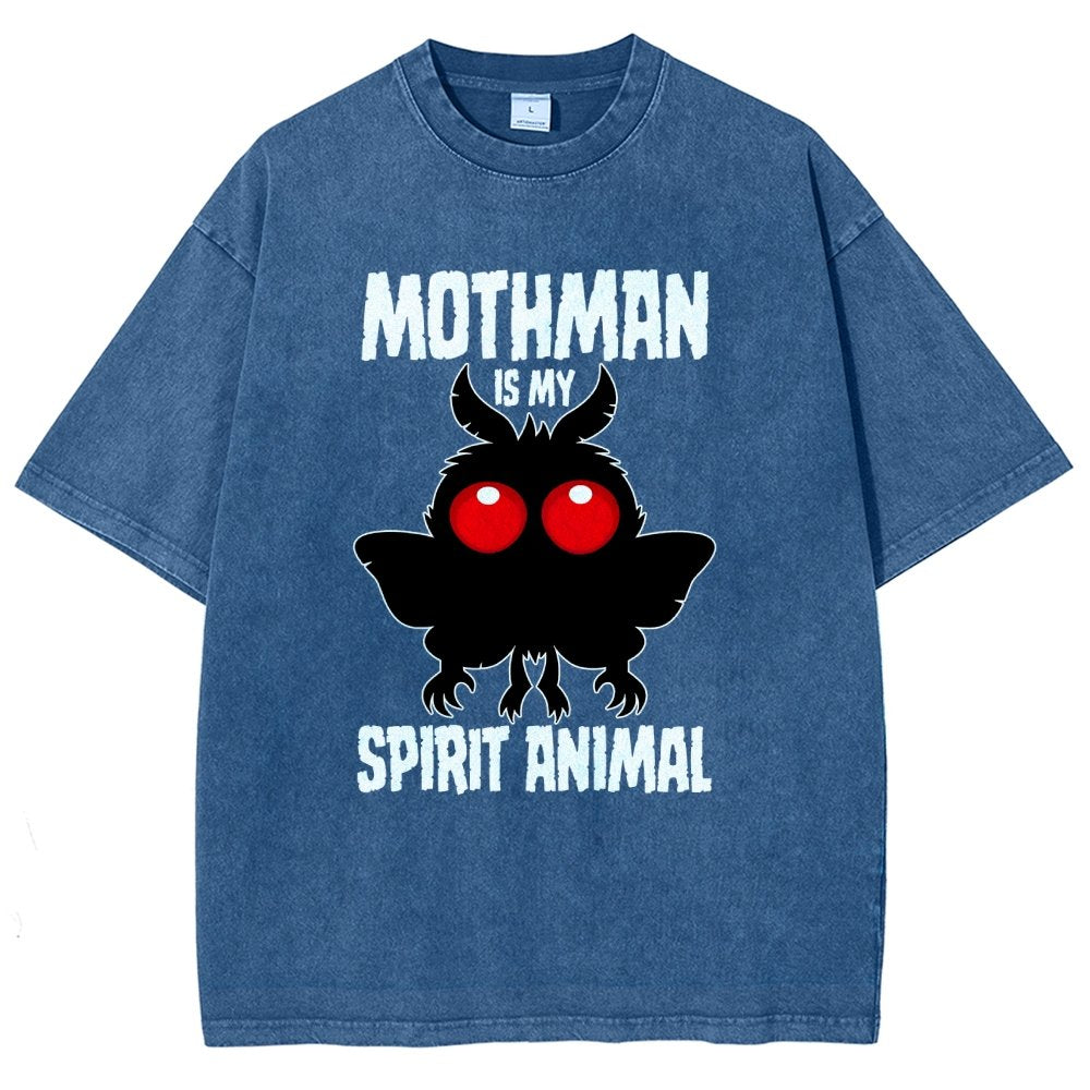 Mothman Is My Spirit Animal Dark Vintage Distressed T-shirt