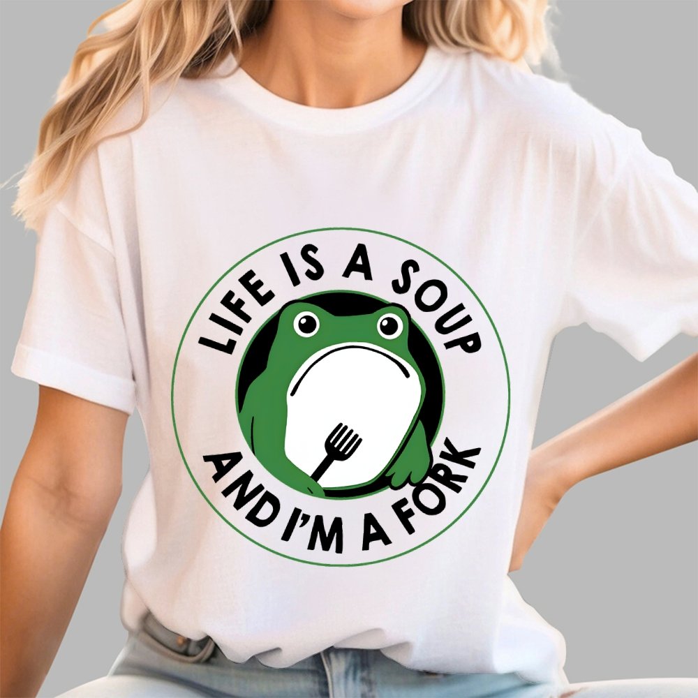 Life Is Soup and I'm a Fork Frog Geek T-Shirt