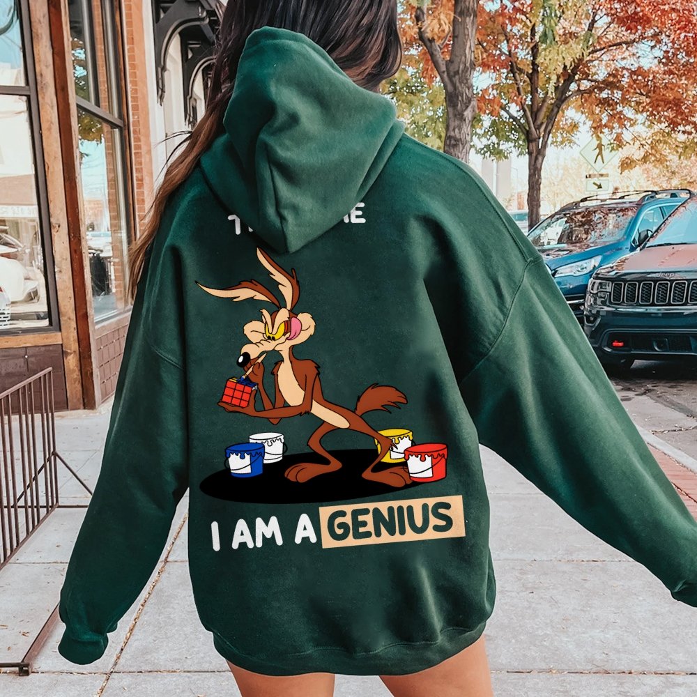Trust Me I'm a Genius Printed Back Cotton Hoodie